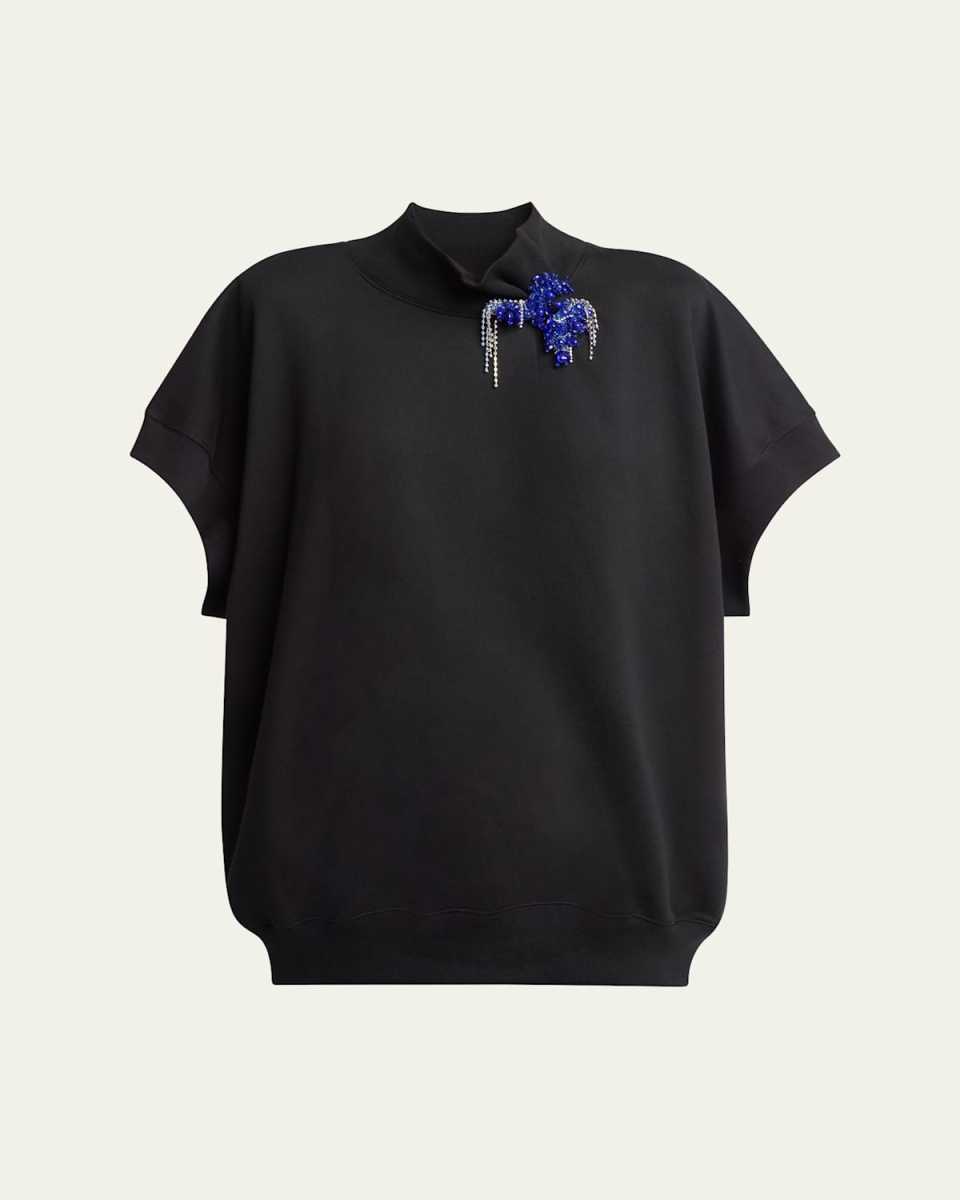 Halovara Embellished Short-Sleeve Sweat